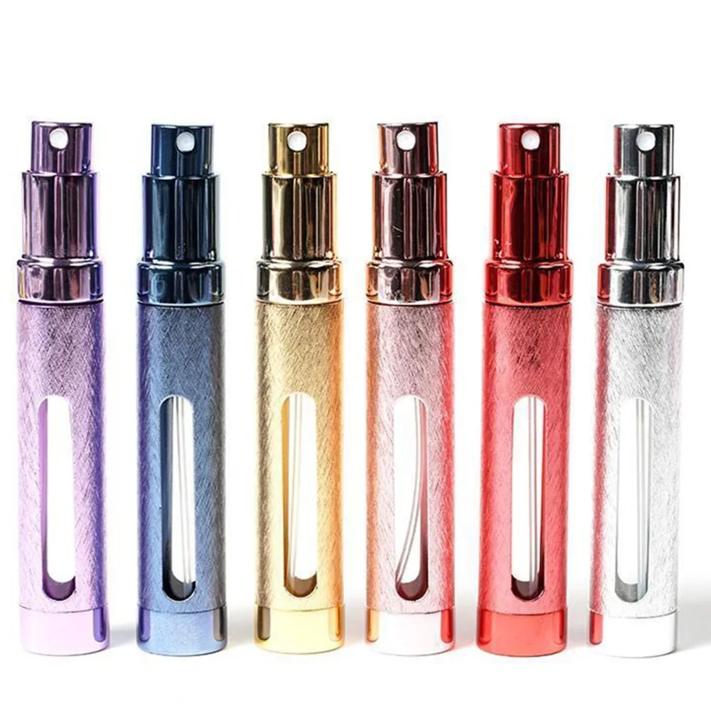 

12ml Portable Mini Aluminum Refillable Perfume Bottle Empty Atomizer Spray Scent Pump Makeup Cosmetic Liquid Container Holder