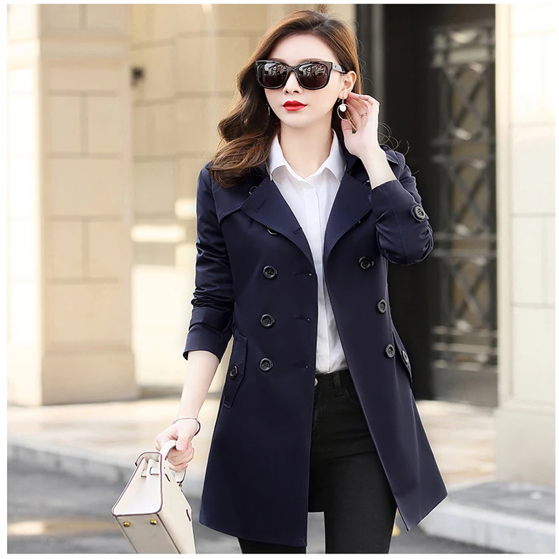 Tranchée Avec Réglable Dames Nouveau Femme Classique Manteau De Breasted Automne Ceinture 2018 Survêtement Affaires Ka Mode Qing Double zang Élégantes Qi N74 x06vnBwvaq