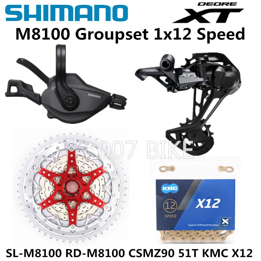SHIMANO DEORE XT M8100 комплект горного велосипеда MTB 1x12-Speed CSMZ903 11-51T SL+ RD+ CSMZ90+ X12 M8100 переключатель заднего хода