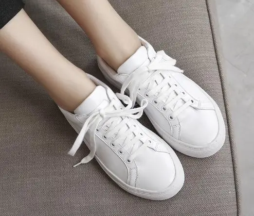 Wohnungen Kappe Runde Frauen Up Turnschuhe Flach Weiß Lace Weiße 2018 Frühling Baimier z0Oqx