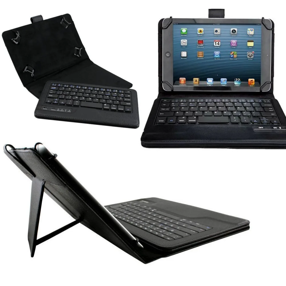 

Universal Dechatable Bluetooth Keyboard & PU Leather Case Cover With Stand for samsung galaxy Tab S 8.4 T700 T705C
