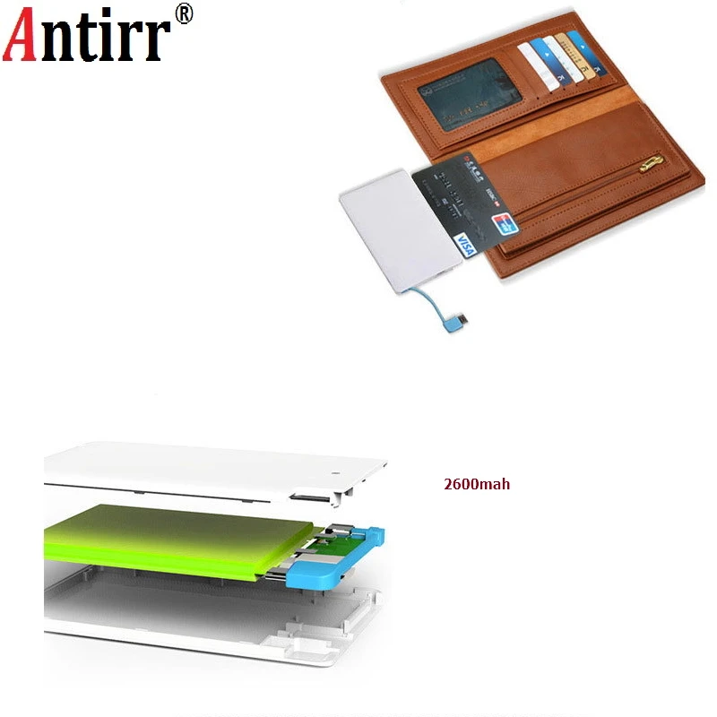 

Ultra Thin Mobile USB 2600mah card Power Bank Portable Charger Backup External Battery case for iphone 4 5 6 7 8 For all phones