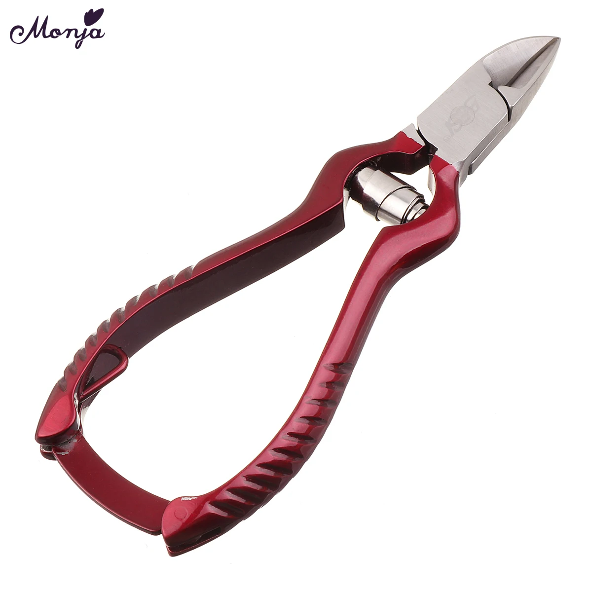 

Monja Nail Art Stainless Steel Wine Red Cuticle Nipper Clipper Cutter Scissor Dead Skin Remover Manicure Pedicure Tool