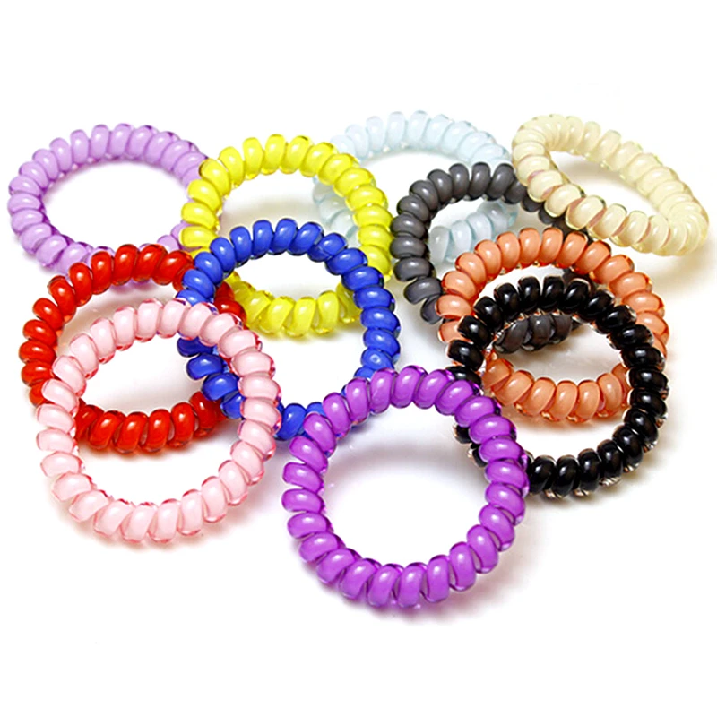 

Hair Scrunchie Popular Korean Candy Color Telephone Wire Style Elastic Band Rope or Bracelet for Women