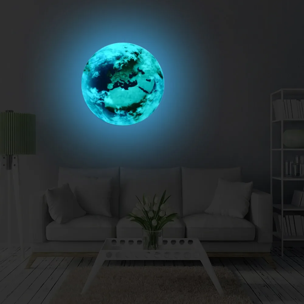 Luminous wallpapers wall sticker wall decor 3D wall stickers engraving moon globe wallpaper sticker organizer
