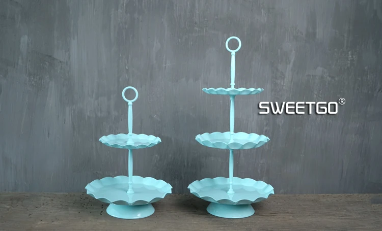 Синий два/три уровня подставки для пирога лоток для выпечки держатель для кексов Свадебные украшения витрина десертная Фруктовая тарелка товары для дня рождения