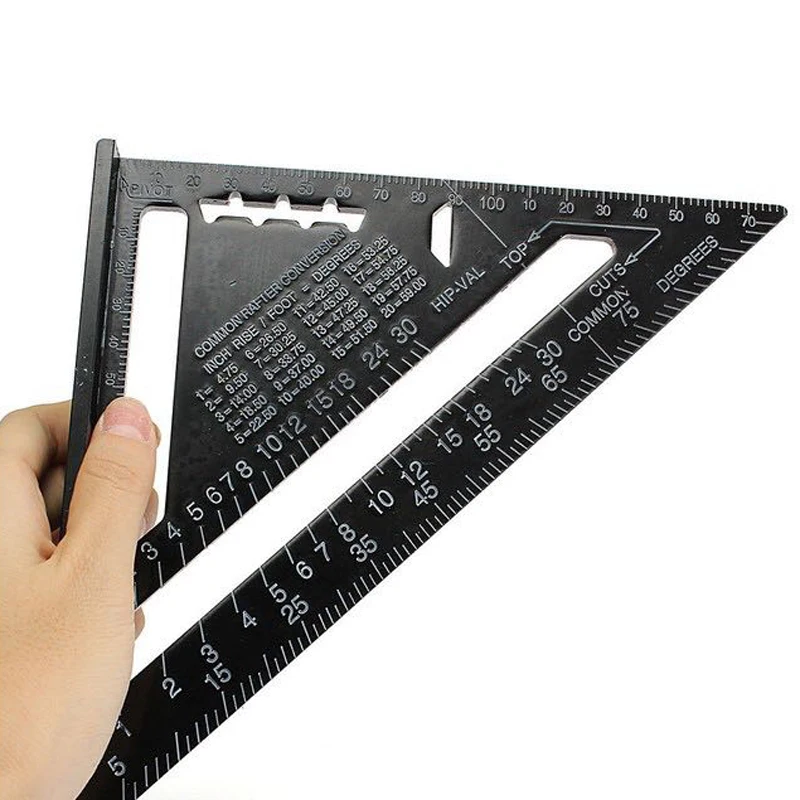 7inch Metric System Measuring Ruler Aluminum Alloy Speed Square Roofing