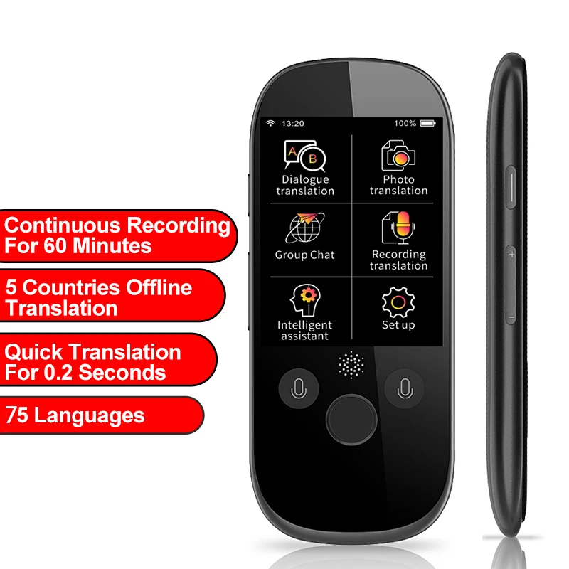

Jeasung K1 Pro instant voice translator AI intelligent 75 Multi-language Portable WIFI 500 Million Pixels Smart Voice Translator