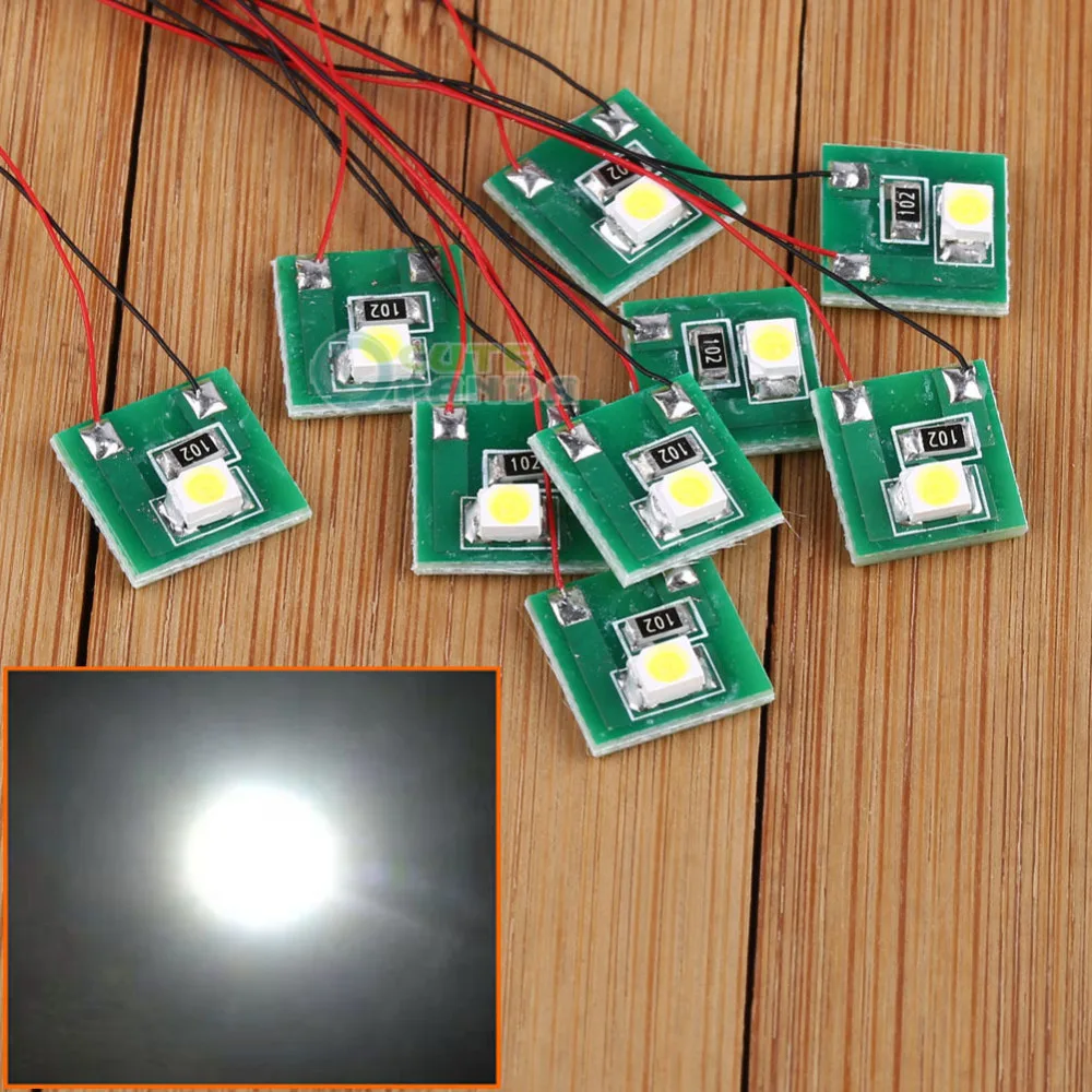 DD00W 10 шт. Предварительно проводной яркий белый SMD 3528 Светодиодный светильник 12 В ~
