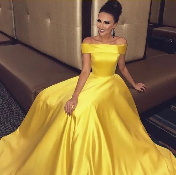 

Elegant Off the Shoulder Prom Dress Floor Length Boat Neck High Quality Long Evening Dresses Cheap Modest Women Party Gala Gowns