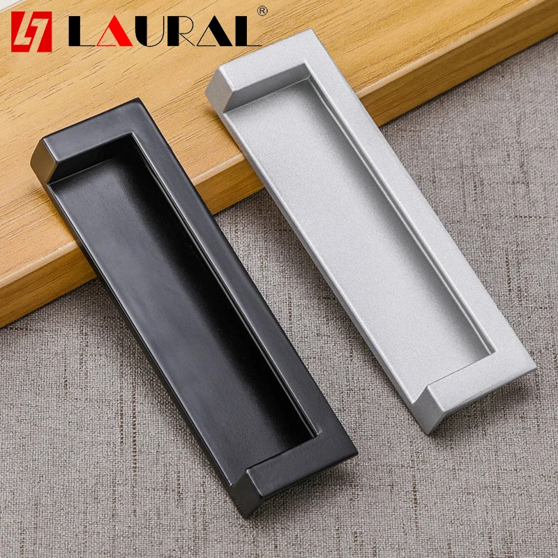 

Modern Minimalist Black Cabinet Buckle Hand Dark Handle Embedded Cabinet Door Invisible Hidden Wardrobe Drawer Dark Handle