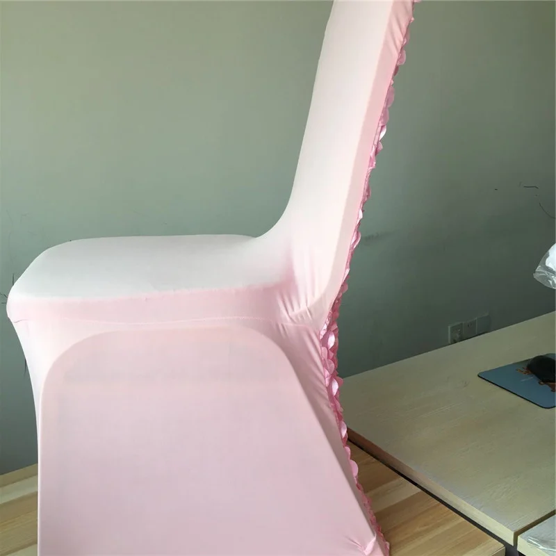 

100PCS/LOT Rosette Chair Cover Christmas/Restaurant/Hotel ChairCovers Pink For Wedding Decoration Suppliers Office Free Shipping