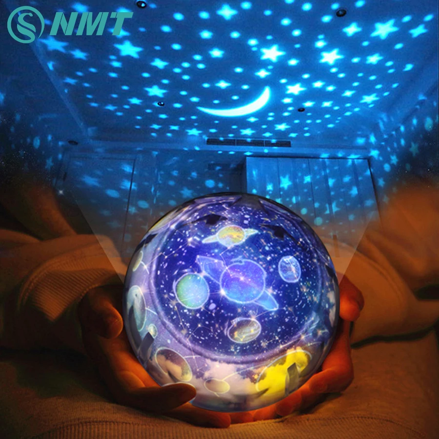  Starry Sky Earth Rotate Projector LED Night Light USB AA Battery Powered LED Night Lamp Novelty Bab - 32828042431