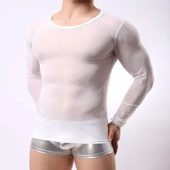 Transparent Male Long Sleeved Top