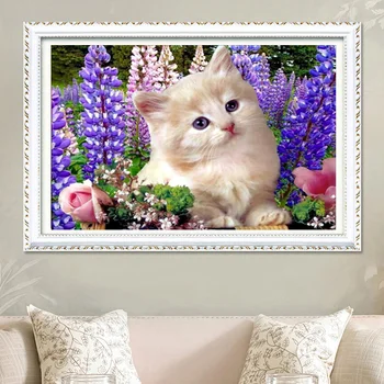 

5D DIY Diamond Embroidery Diamond Mosaic Bedroom Cartoon Animals Cute Cat Point Diamond Paste Diamond Painting Cross Stitch