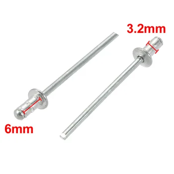 

UXCELL 200Pcs 3.2x6/8mm Blind Rivets Aluminum/Steel Open Type Rivet Fasteners For Cars Ships Aircraft Machines Furniture Ect.