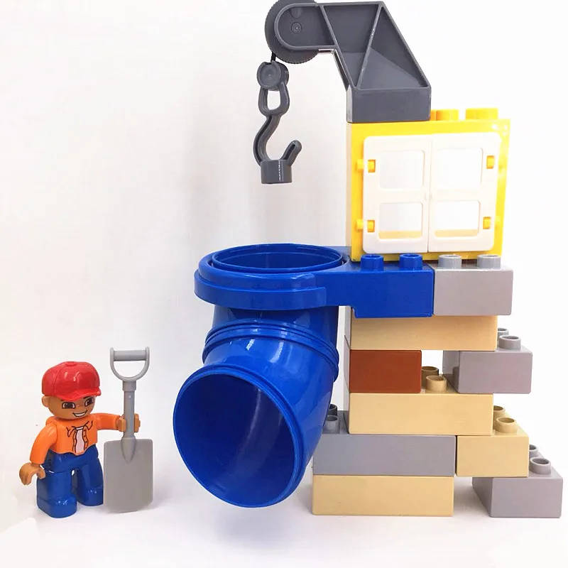 Diy занят строительный сайт Dumptruck экскаватор блок кирпичи дублированные игрушки