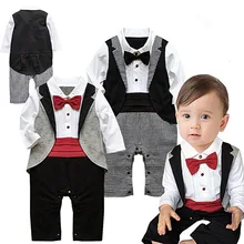 Детские боди, комбинезон с длинными рукавами и галстуком-бабочкой шт. для мальчиков, 3 предмета, одежда для малышей, новинка, детские халаты, повседневная одежда для джентльменов 0-18 м