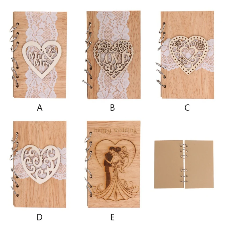 Свадебный Деревянный блокнот пара блокнот Lasercut Деревянный Журнал Свадебные украшения вечерние поделки на Рождество декоративные