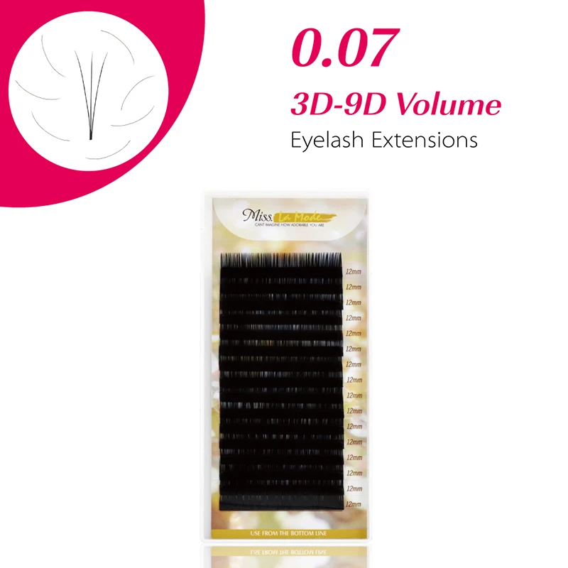 

Misslamode 0.07 handmade mink individual eyelashes extension makeup 3D russia volume eyelash extension materials applicator lash