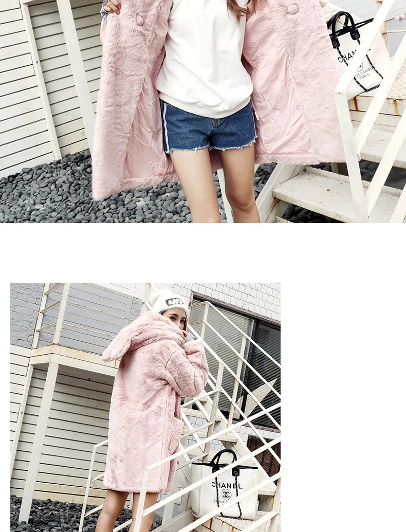 Women's Artificial Fur Coats Long Cashmere Cartoon Lovely Jacket Wool Coat For Women 2018 New Winter Clothing Big Size LZ955 (15)