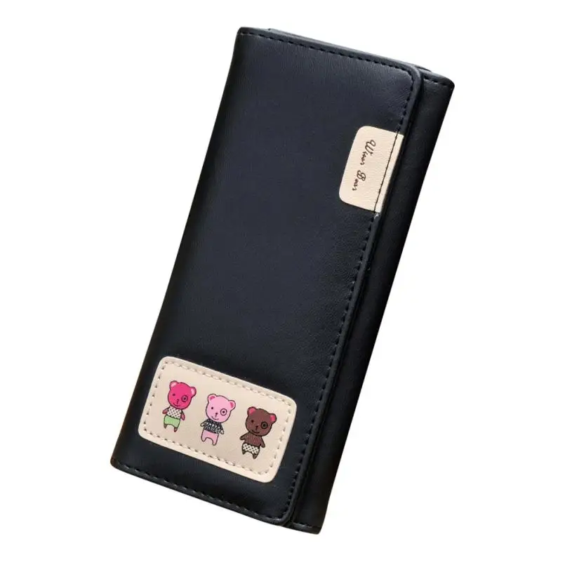 

Naivety 2016 New Women Cute Bear Pattern Printing Purse Lady Long Wallet Hasp Card Bag Portable Monedero 11S60928 drop shipping