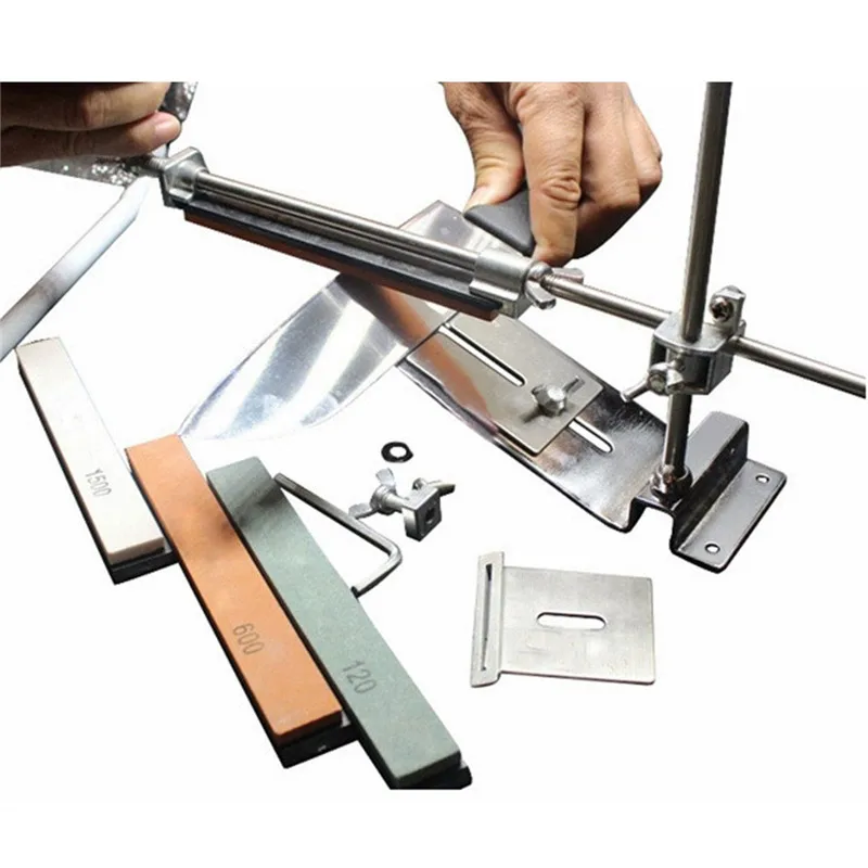 

Knife Sharpener Professional All Iron Steel Kitchen Knives Sharpening System Tools Fix-angle With 4 Stones Whetstone