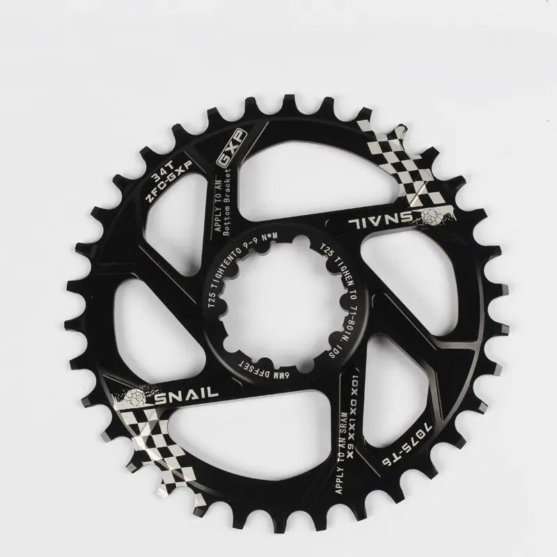 

SNAIL GXP 6MM MTB Bike Chainring Narrow Wide Single Speed Chain Ring 30/32/34T