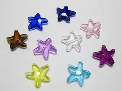 200 смешанных Цвет прозрачный акриловый Морская звезда очарование Бусины 20 мм