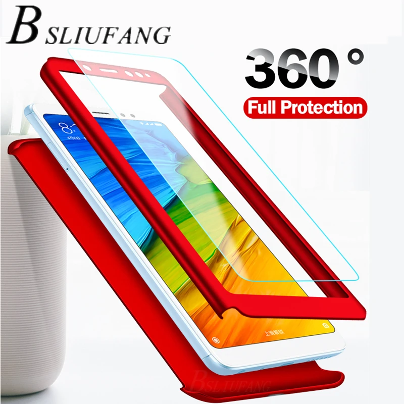

BSLIUFANG 360 Degree full cover phone case For Xiaomi 5X 6X A1 A2 Hard PC Protective Case For Xiaomi Mi MIX 2 Mi 8 SE Case