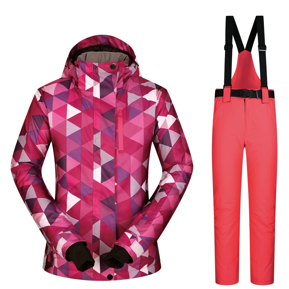 Ski Suit Women Set Windproof Waterproof Warmth Clothes Jacket Ski Pants Snow Clothes Winter Skiing And Snowboarding Suits Brands