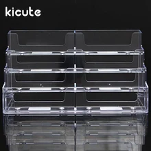 Новейшие kicute Настольный бизнес-держатель для карт 8 карманов подставка прозрачная акриловая стойка Дисплей Стенд офисные принадлежности для дома