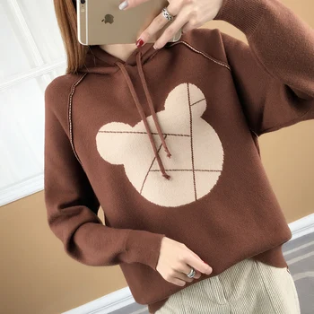 

2020 autumn, new, lovely students, knitted , coat, hat, loose head, and short sweater.