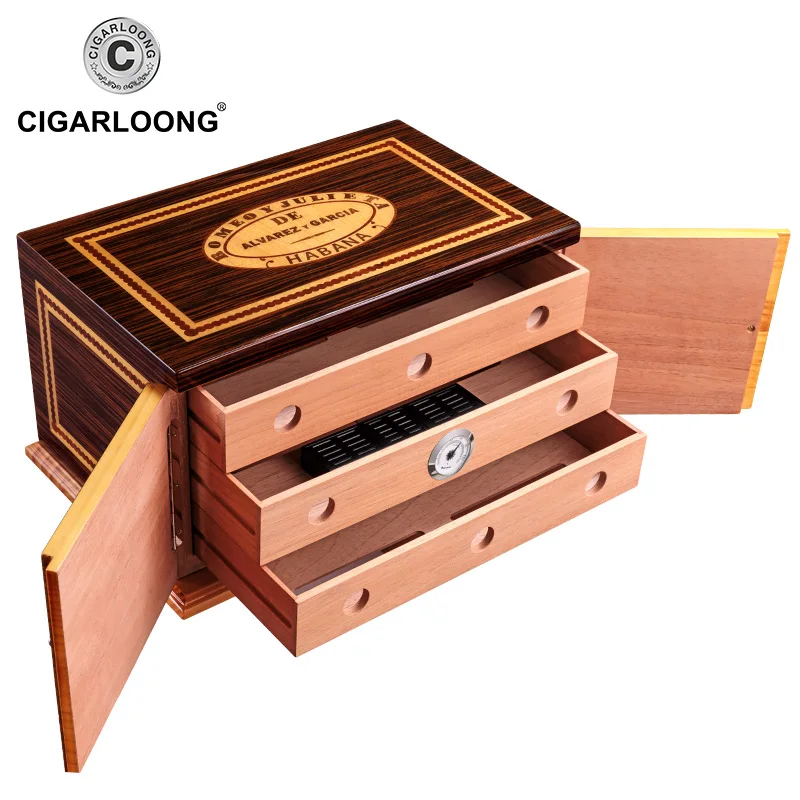 Сигара humidor три пола большой емкости сигара увлажняющая коробка CA-1028