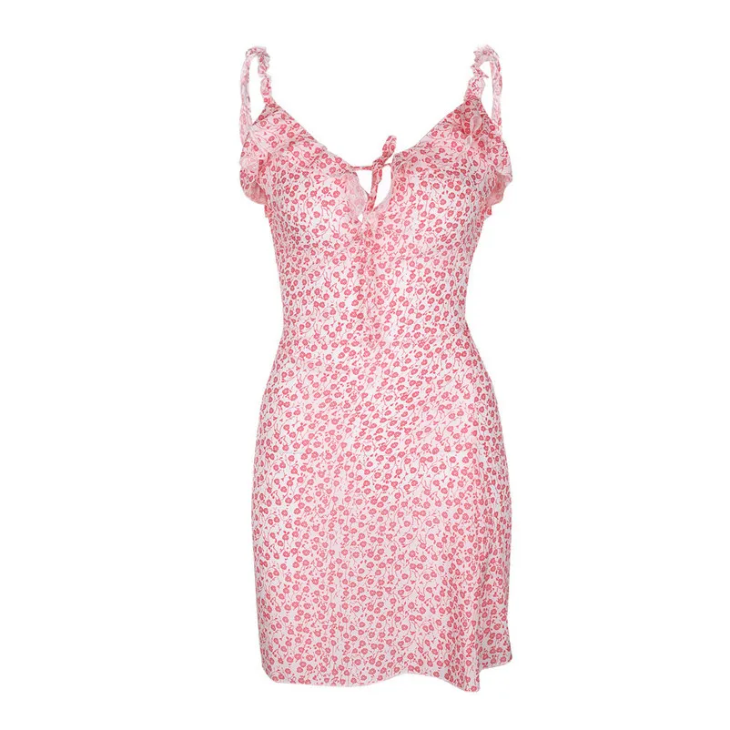 Fashion summer dress 2018 beach dress Womens Holiday Floral Print Dress Ladies Summer Beach Sleeveless Party Dress robe Y09#N (15)