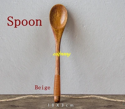 20 шт./лот 18*3 см деревянная Ложка деревянная вилка кухня, кухонная утварь суп чайная ложка приспособления для кейтеринга - Цвет: Beige spoon