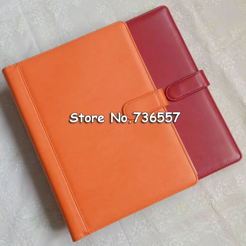 

Free Shipping PU leather folder Padfolio multifunction organizer planner notebook ring binder A4 file folder office supplies