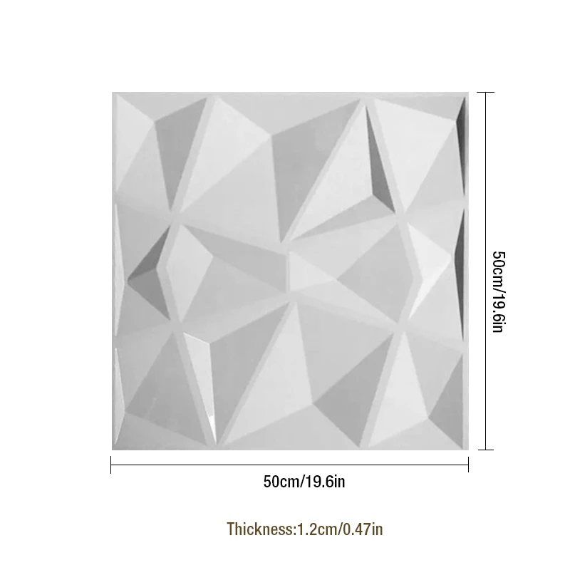 50x50 см 3D Художественная настенная доска Геометрическая огранка Алмазная деревянная резная Настенная Наклейка 3D фоновая Настенная Наклейка декоративная панель домашний декор