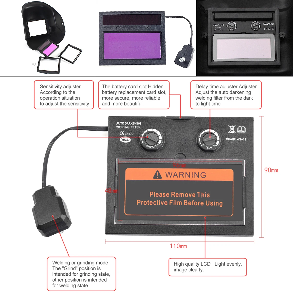 Stepless Adjust Solar Auto Darkening TIG MIG Grinding Welding Helmets / Face Mask / Electric Welding Mask Cap Stepless Adjust Solar Auto Darkening TIG MIG Grinding Welding Helmets / Face Mask / Electric Welding Mask Cap