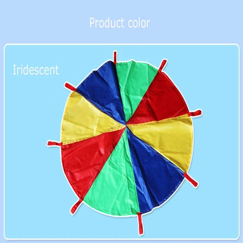 Допустимое отклонение диаметра 2 м/3 м ребенок малыш спортивной развития открытый Радуга зонтик игрушка парашюта прыгать мешок мяч парашют 8/16 браслет