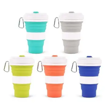 50pcs 550ml Folding Silicone 5 color Portable Silicone Telescopic Drinking Collapsible coffee cup folding silica cup wi 50pcs 550ml Folding Silicone 5 color Portable Silicone Telescopic Drinking Collapsible coffee cup folding silica cup wi