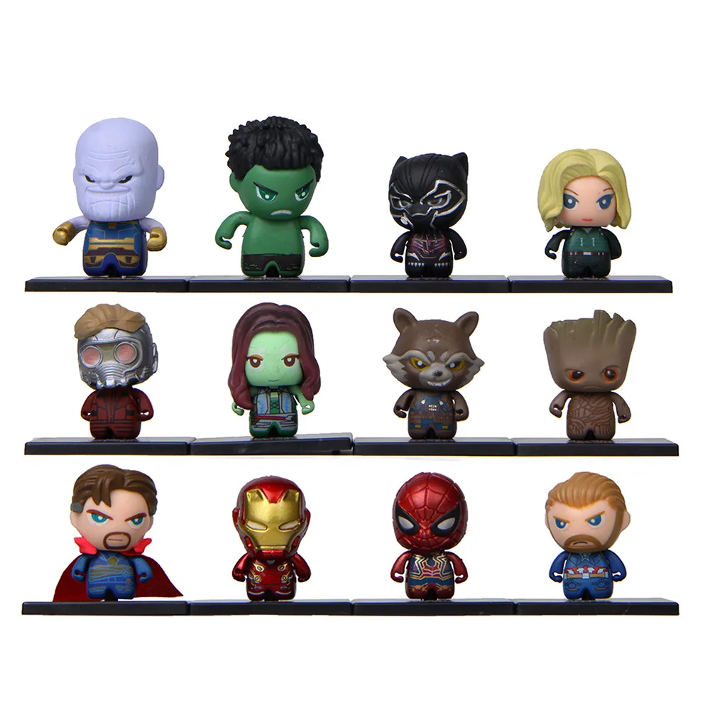 

12 Figurines Heroes DC Marvel Avengers Endgame Captain America Iron Man Thanos Bonsai Ornaments Miniatures Decoration Crafts
