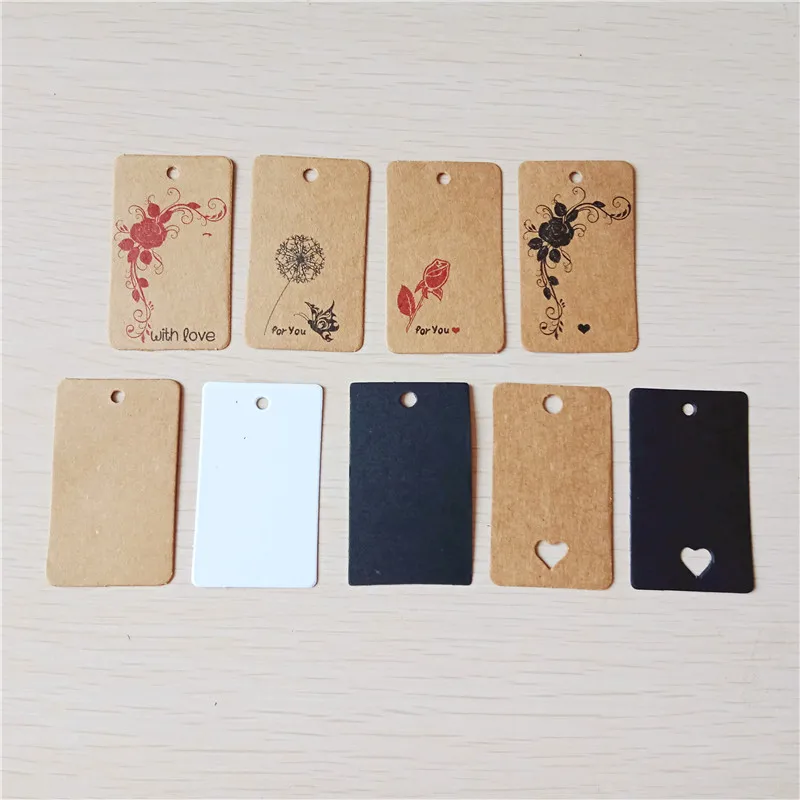 

60pcs 5*3cm Butterfly And Flower Kraft Gift Packaging Paper Card Jewelry/Cup/Handmade Soap/Food/Cookie Price Labels Decor