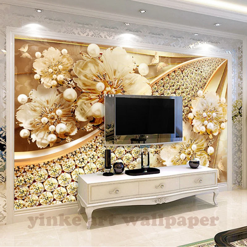Avoir Images 3d Stereoscopique Bijoux Fleurs Mur Papier Peint Pour Murs 3 D dernière par