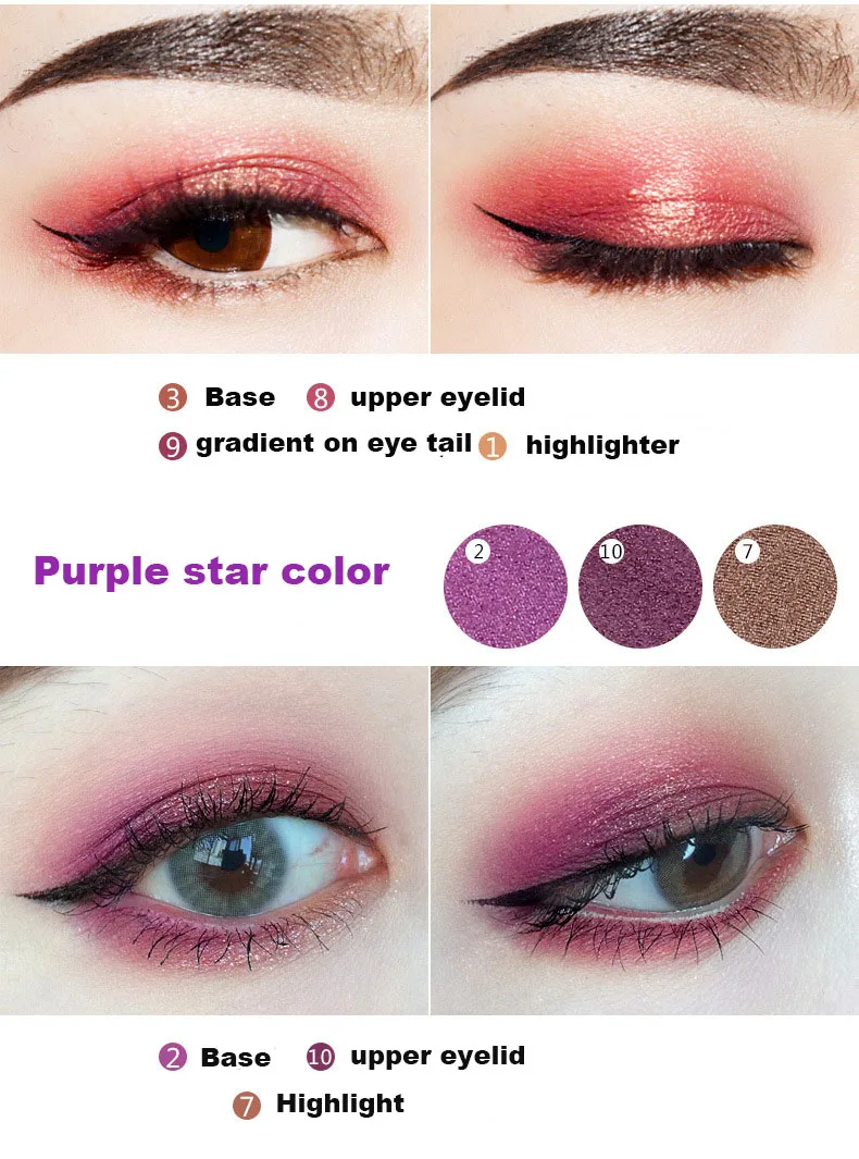 Vermelho à Prova Xixi Shimmer Fosco Sombra Paleta Brilhante 10 Cores Laranja Rosa Pigmento Dwaterproof Água Longa Duração Ac041 11 Cheap Sombra de olho