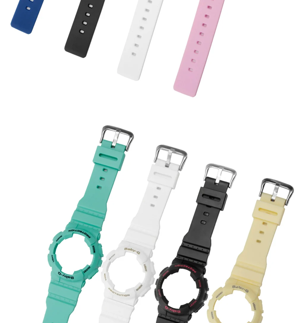 PEIYI Silicone Watchband Replacement Casio BABY-G BA-110 111 112 3A 4A2 Rubber Strap Sports Waterproof Lady Watch Chain