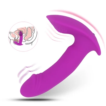 Silicone Wearable Dildo Vibrator toy Butterfly Strapon dildo Clitoris Stimulator Anal Vibrator G Spot Adult Sex Toys for Woman 1