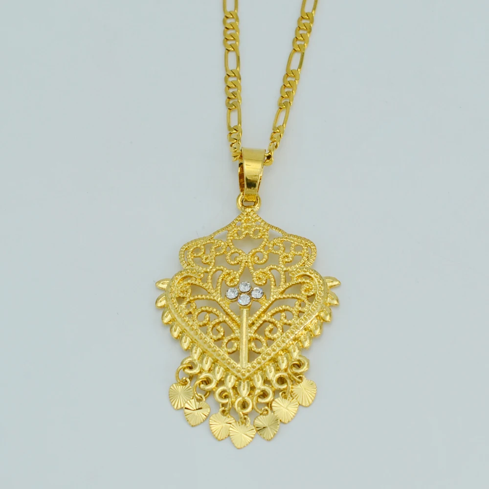 Anniyo/сердце, Африка, ожерелье с подвеской для женщин, Дубай, ожерелье для девочек, арабские ювелирные изделия, подарок для мамы, нигерийский/суданский/Эфиопский#026306