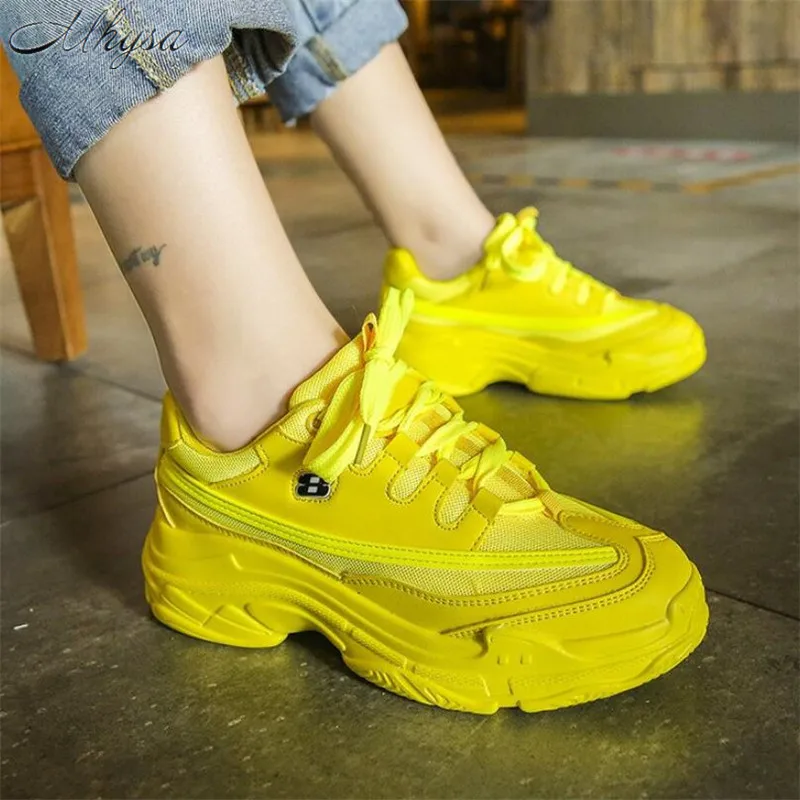 

Mhysa 2019 New Summer Breathable Mesh Lace-up Women Sneakers Fashion Thick Bottom Womens Platform Casual Shoes Zapatos De Mujer