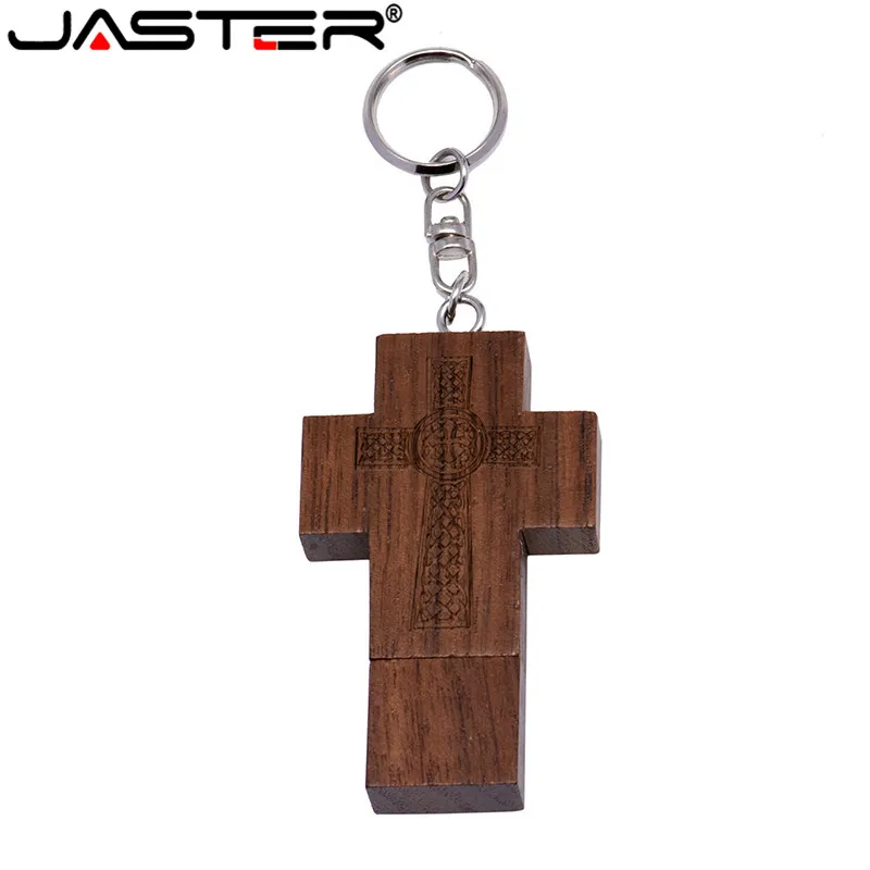 JASTER логотип клиента деревянный крест USB + коробка флэш накопитель карта памяти